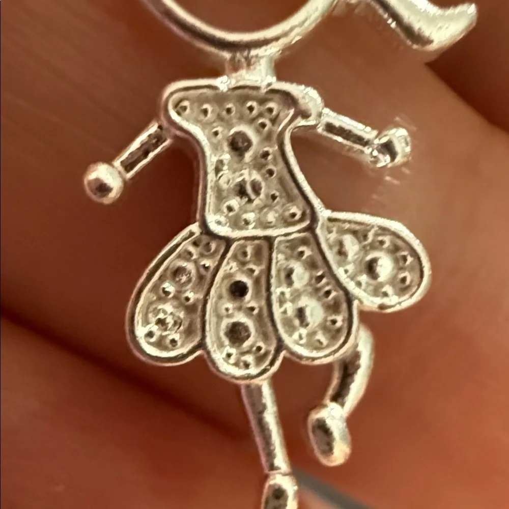 Little girl Daughter Charm Pendant In 950 Sterling Silver Made in Perú